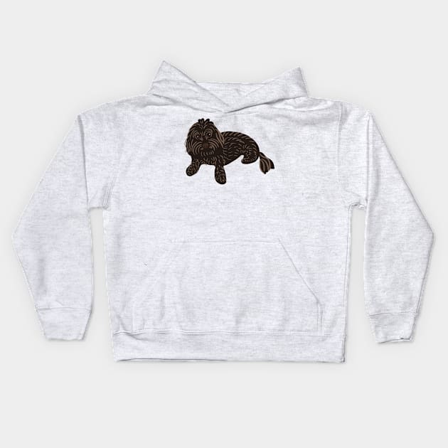 Black Maltipoo Kids Hoodie by PatternbyNOK